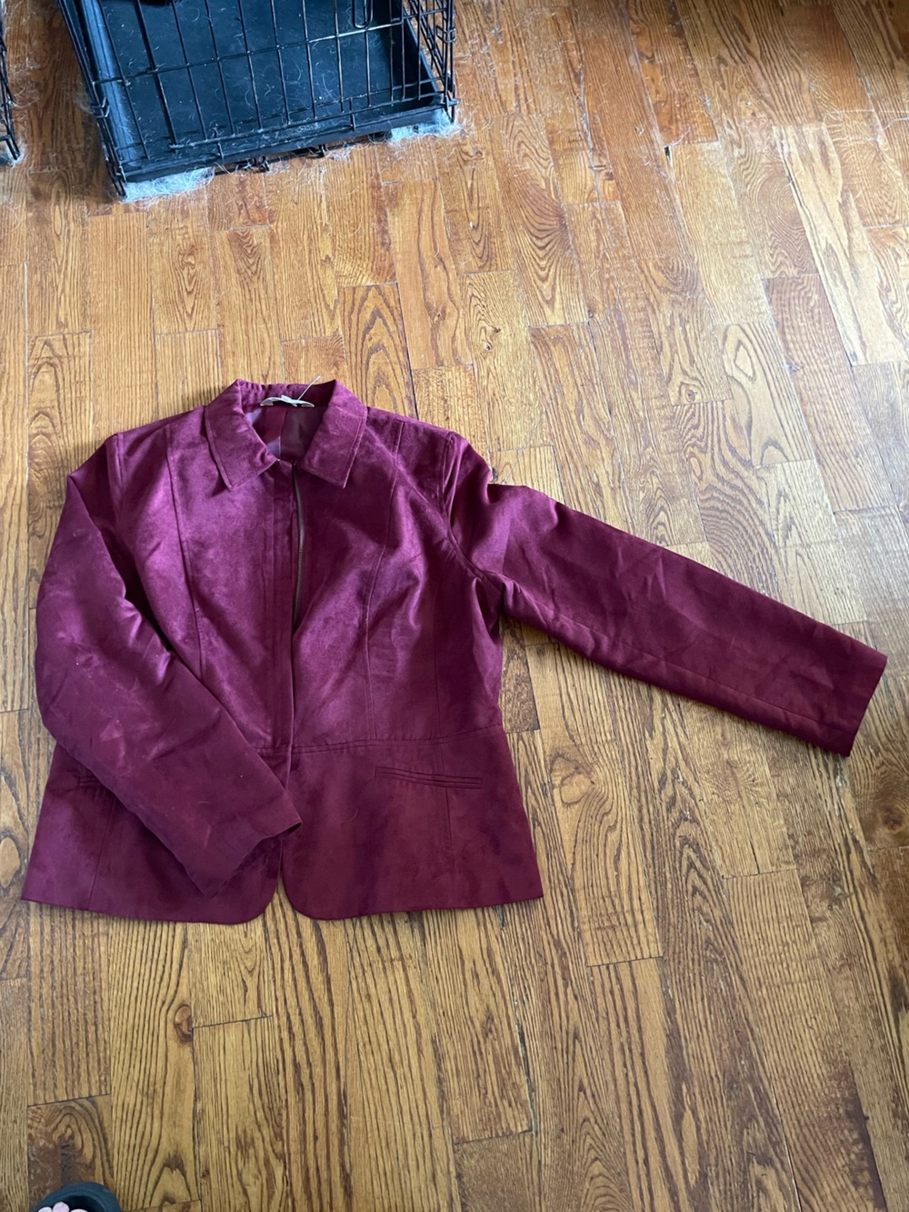 Tradition Women's Suede-Look Burgundy Jacket - size 16